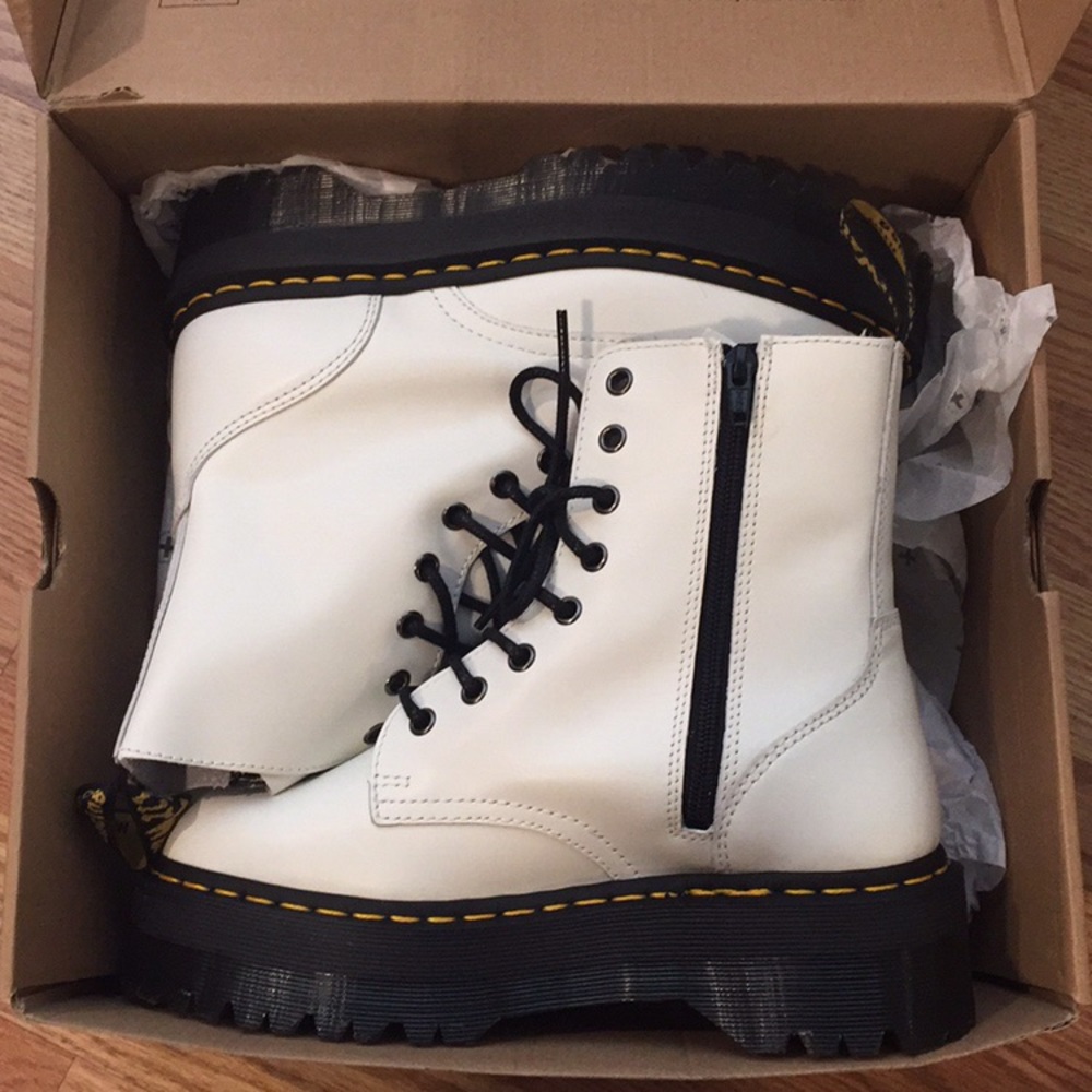 White Dr. Martens, never worn.